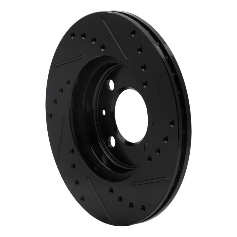 Volkswagen DERBY Brake Rotor (1) - Front Left - R1 Concepts - Drilled & Slotted - Black - `86-`08